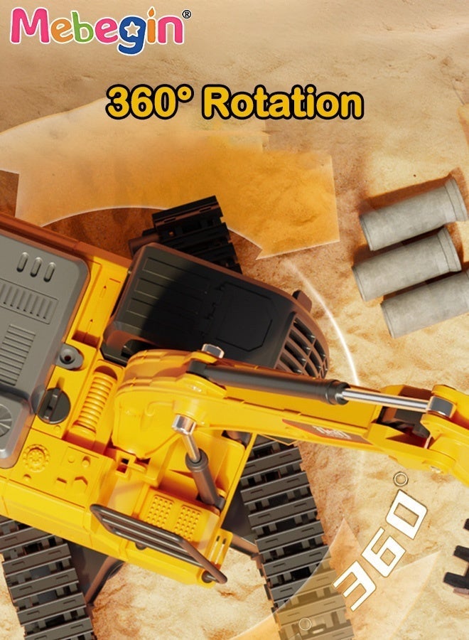 MEBEGIN Remote-controlled Excavator Toy Set, Multifunctional Excavator Toy with Sounds and Lights, Creative Construction Toys with 360° Rotation, Fun RC Car Toy Set, Ideal Gift for Boys Aged 8+ - Image 5